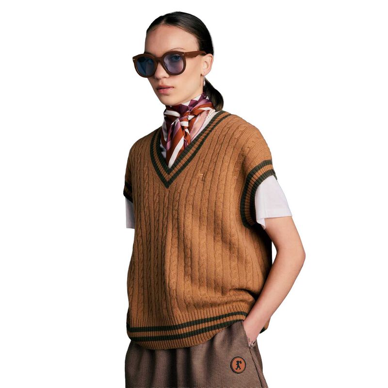 Karen Walker Varsity Knit Vest image number 0